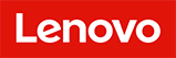 A red and white logo for lenovo.